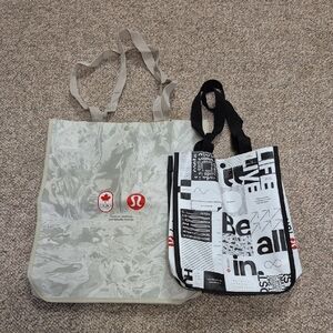 Lululemon Athletica Reusable Bags With Snap Closure Small And Medium